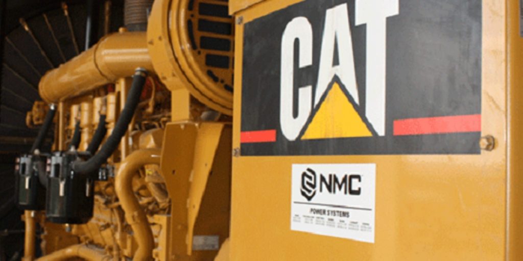 Close up of NMC CAT logo on generator