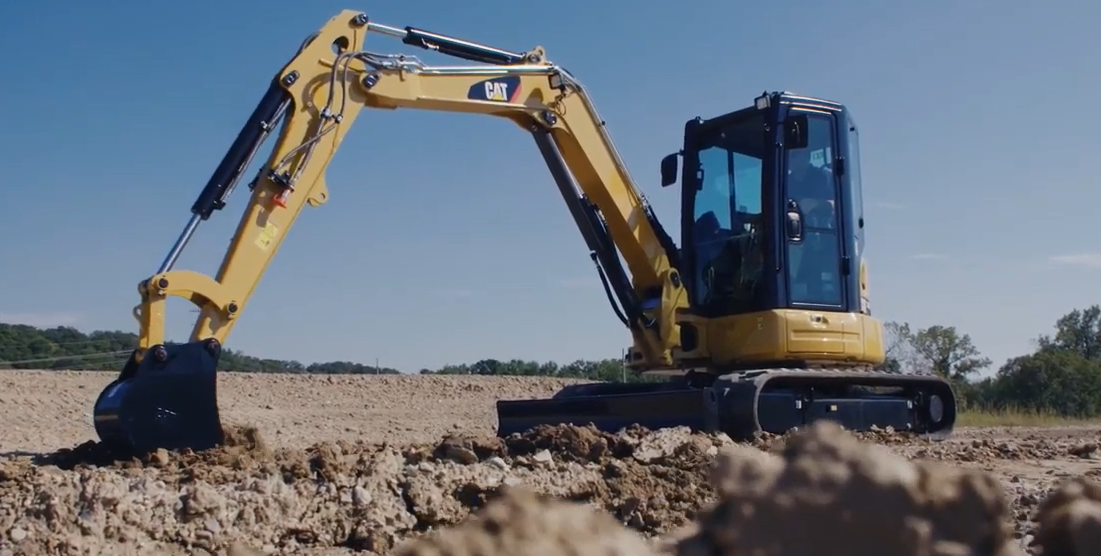 Machine warm up tips. Image of Excavator