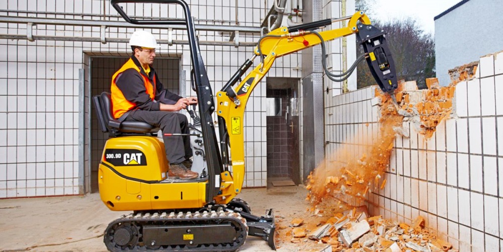 Mini excavator used for home demo