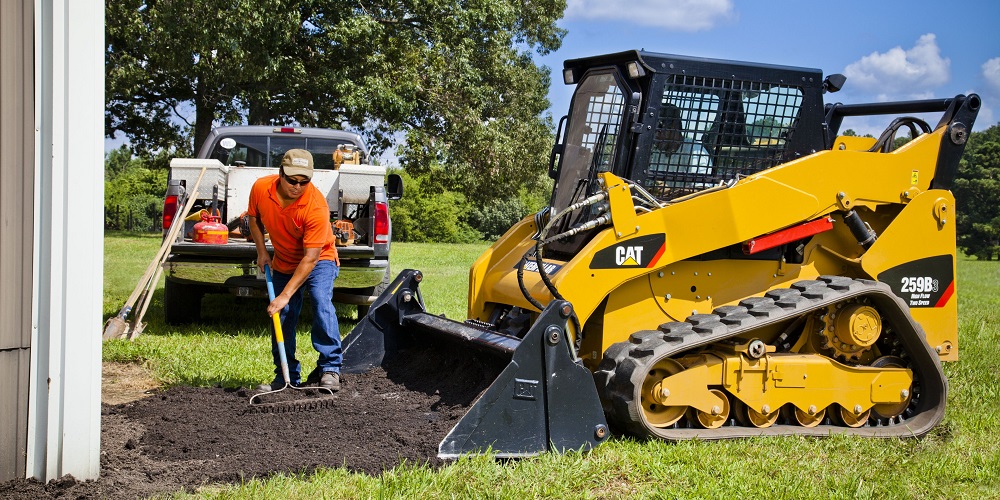 compact track loader used in landscaping